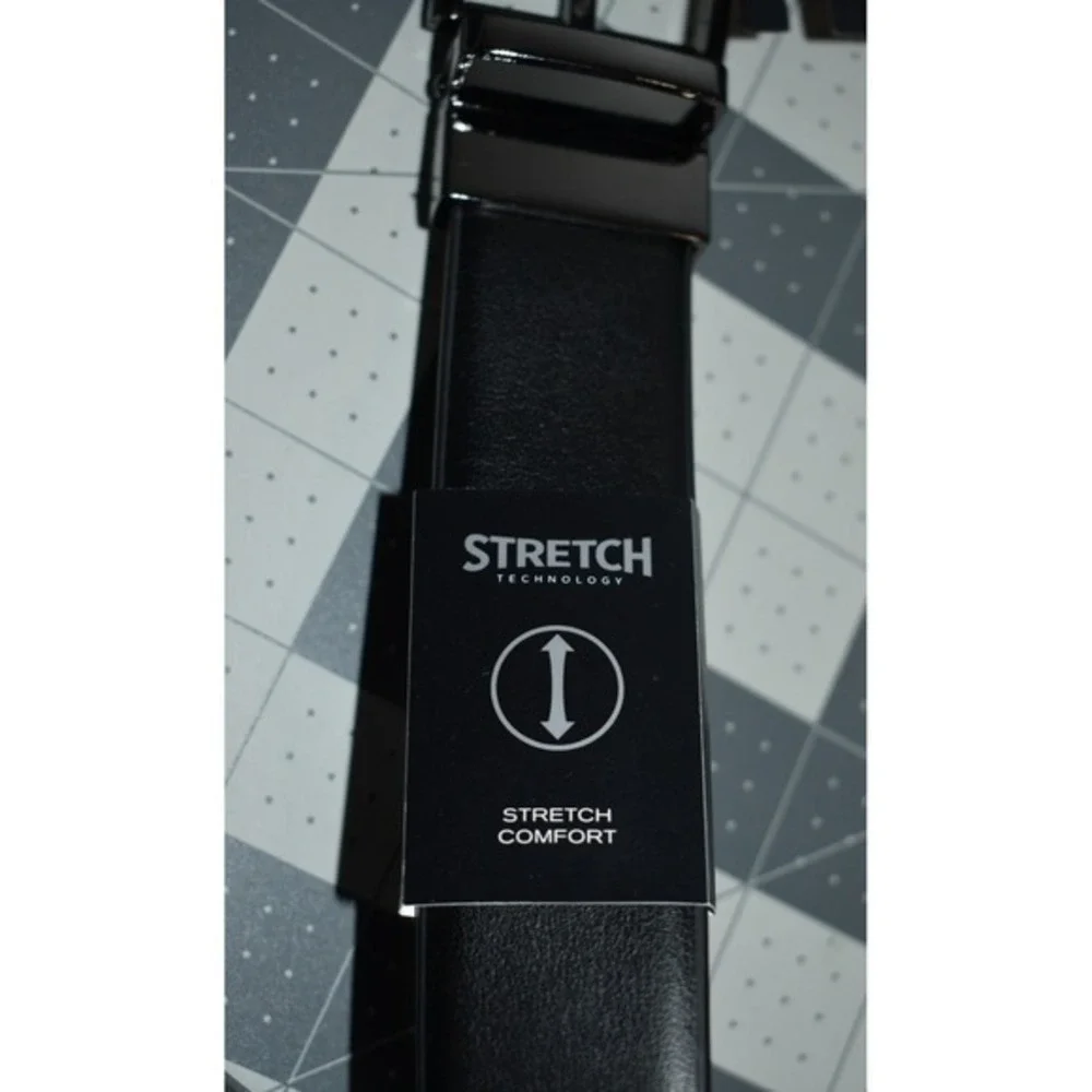 J.Ferrar Mens Reversible Belt Black Grey Stretch Comfort Size M 34-36‎ NEW w/tag